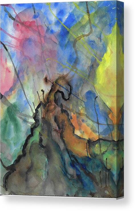 Abstract Canvas Print featuring the painting Observations by Teresamarie Yawn