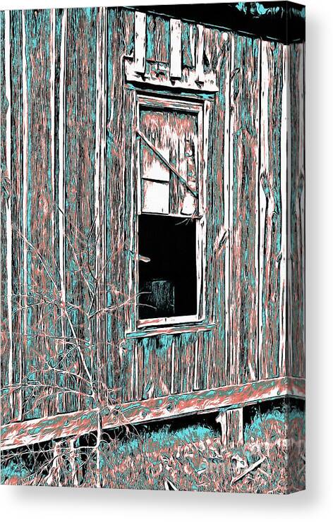 Window Canvas Print featuring the digital art Old building detail #3 by Fran Woods