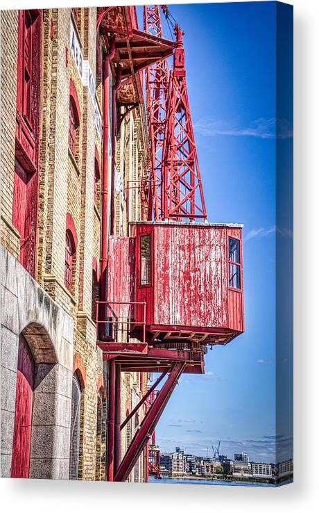 City Canvas Print featuring the photograph Old Wooden Crane by Raymond Hill