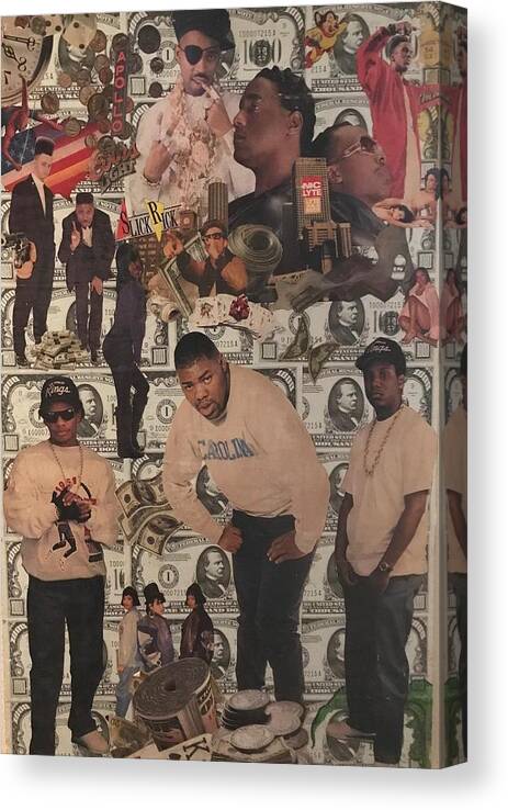 Music Canvas Print featuring the photograph Ole Skool Rappers Collage 1 by Charles Young