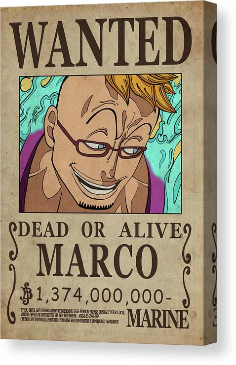 One Piece Wanted Poster - MARCO Canvas Print