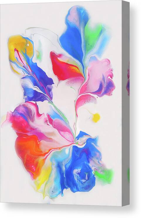 Rainbow Colors Canvas Print featuring the painting Petals 3 by Deborah Erlandson