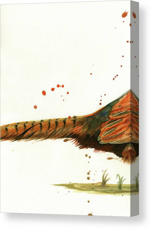 Pheasant Bird Canvas Print featuring the painting Pheasant 2 by Juan Bosco