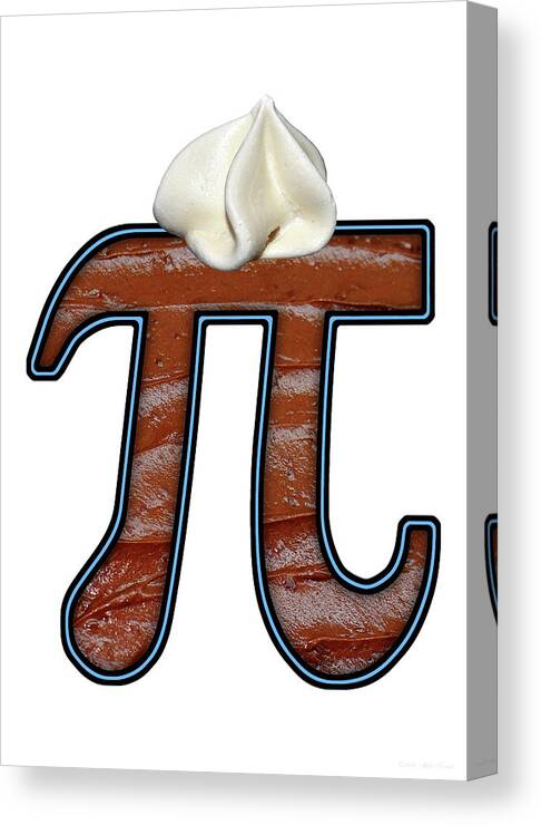 Chocolate Canvas Print featuring the photograph Pi - Food - Chocolate Pie by Mike Savad