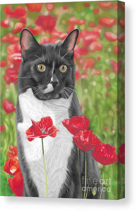 Cat Canvas Print featuring the painting Poppy by Karie-ann Cooper
