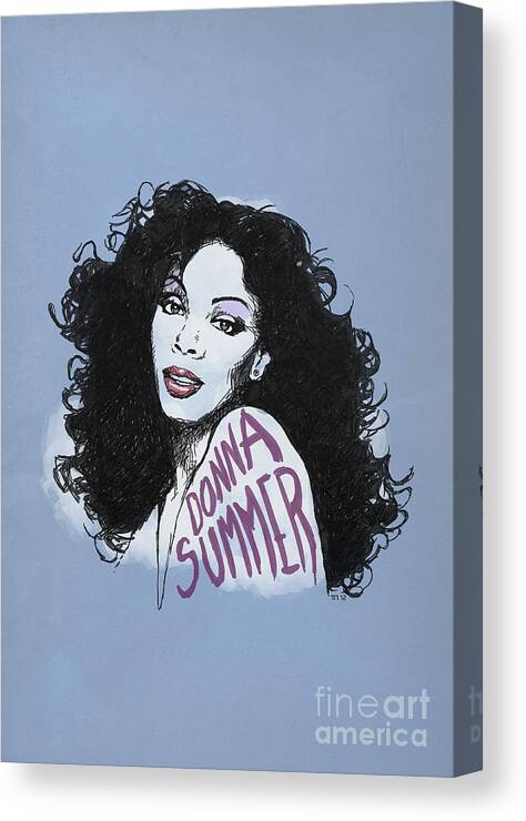 Donna Summer Canvas Print featuring the mixed media Portrait Donna Summer by Monkey Crisis On Mars