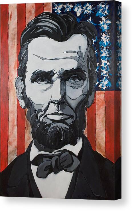 Abraham Lincoln Canvas Print featuring the painting Portrait of Lincoln by John Gibbs