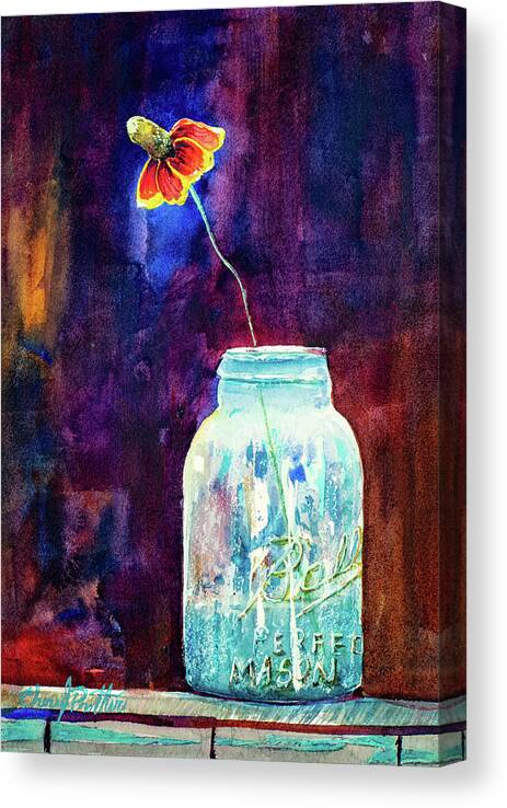 Flowers Canvas Print featuring the painting Prairie Cone Flower by Cheryl Prather