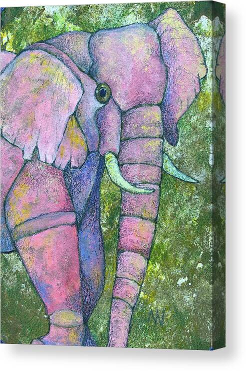 Pink Canvas Print featuring the photograph Pretty in Pink Elephant by AnneMarie Welsh
