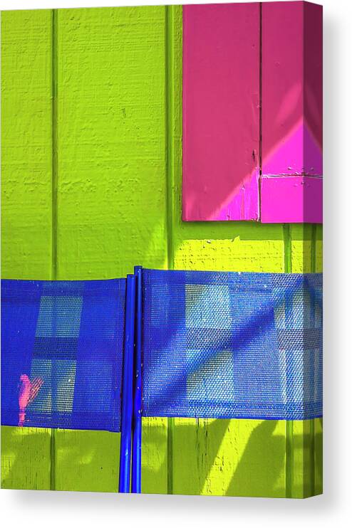 Minimalist Canvas Print featuring the photograph Primary Neon Colors by Ginger Stein