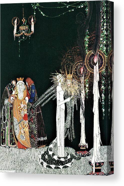 Kay Nielsen Canvas Print featuring the painting Prince of snake - Digital Remastered Edition by Kay Nielsen