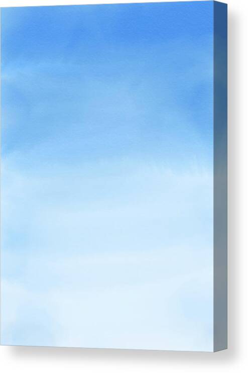Pure And Pristine Canvas Print featuring the digital art Pure and Pristine - Minimal Abstract Painting - Blue and White by Studio Grafiikka