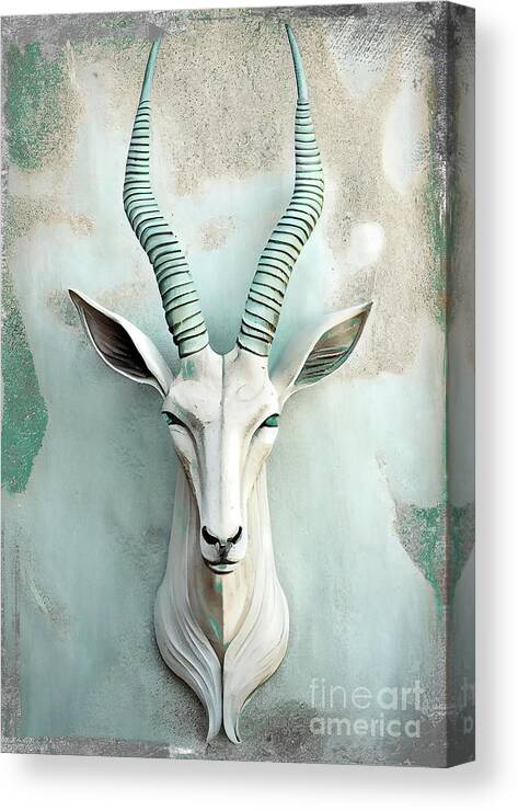 Gazelle Canvas Print featuring the painting Rainmaker by Mindy Sommers