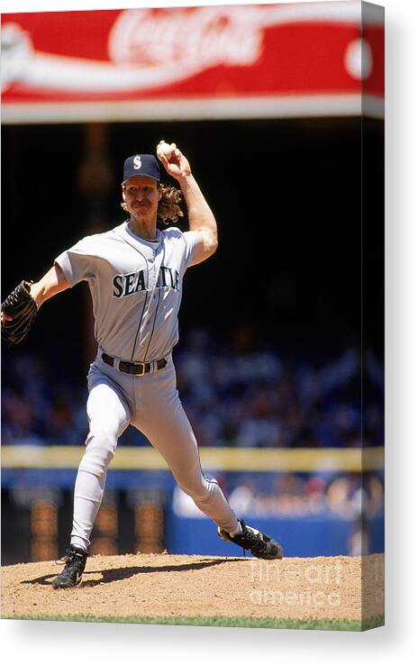 American League Baseball Canvas Print featuring the photograph Randy Johnson by John Reid Iii