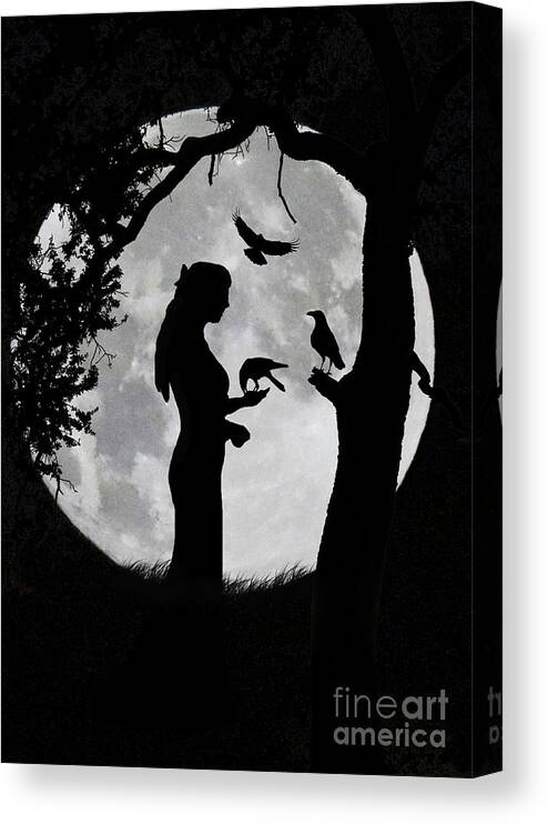 Ravens Canvas Print featuring the photograph Raven Friends by Stephanie Laird