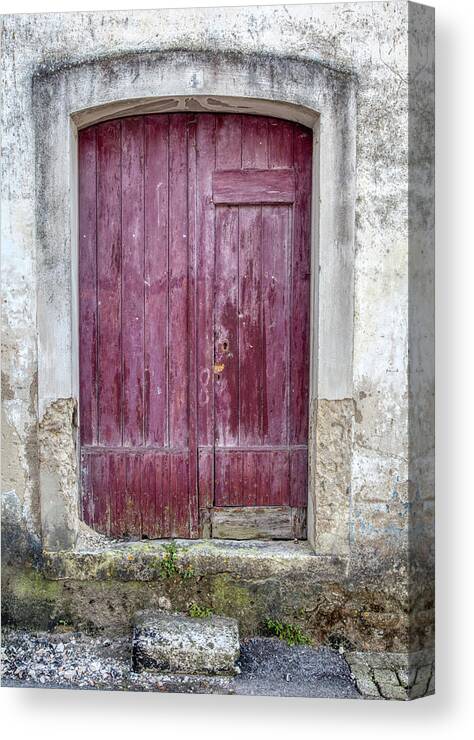 Door Canvas Print featuring the photograph Red Door of Pombal by David Letts