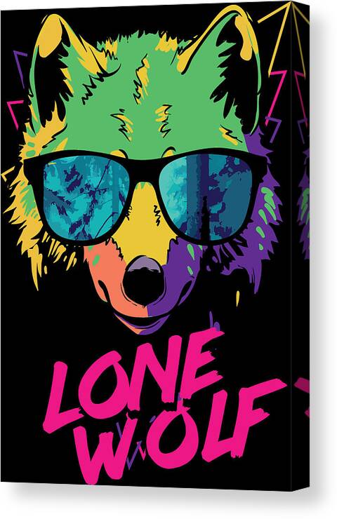 Zoomie Kids Cute Lgbt Wolf With Sunglasses On Canvas Print | Wayfair