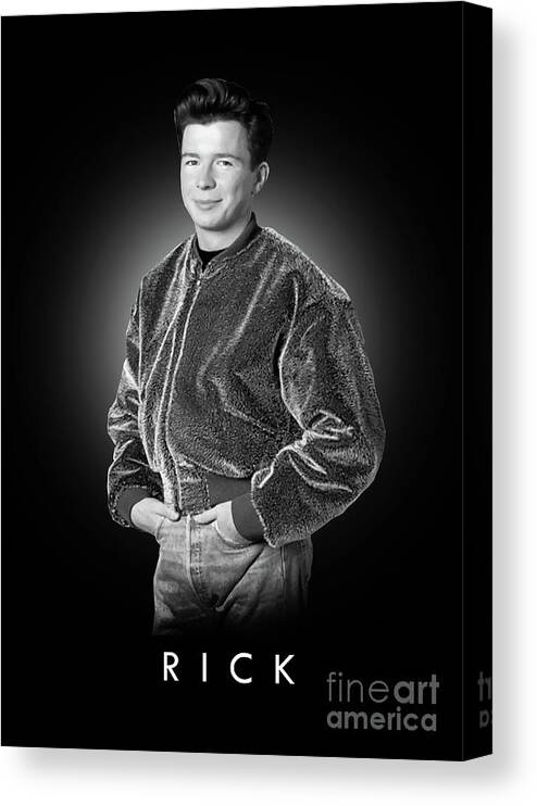 Rick Astley Canvas Print featuring the digital art Rick Astley by Bo Kev