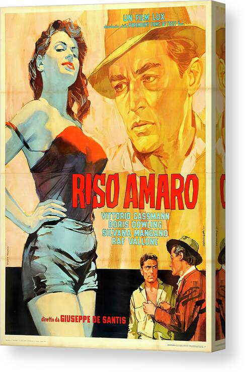 Dante Canvas Print featuring the mixed media ''Riso Amaro'', 1949 - art by Dante Manno by Movie World Posters