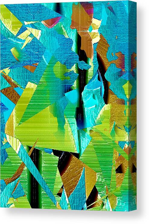 Abstracts Canvas Print featuring the digital art River current waterscape abstract by Silver Pixie