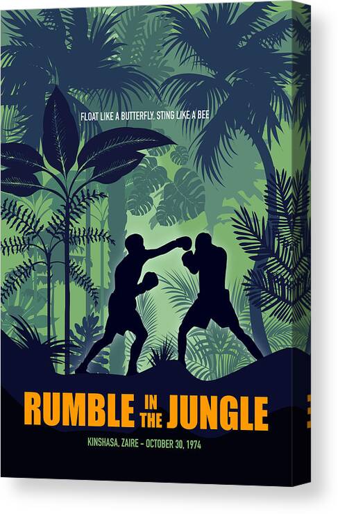 Movie Poster Canvas Print featuring the digital art Rumble in the Jungle - Alternative Movie Poster by Movie Poster Boy