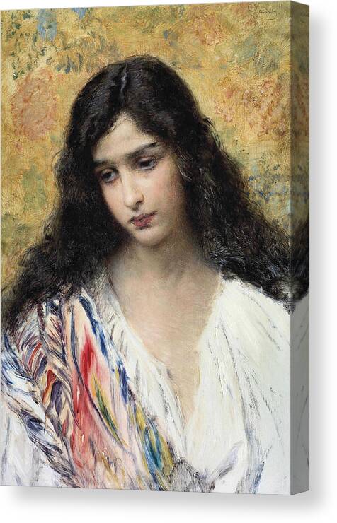 19th Century Canvas Print featuring the painting Russian Beauty by Konstantin Makovsky