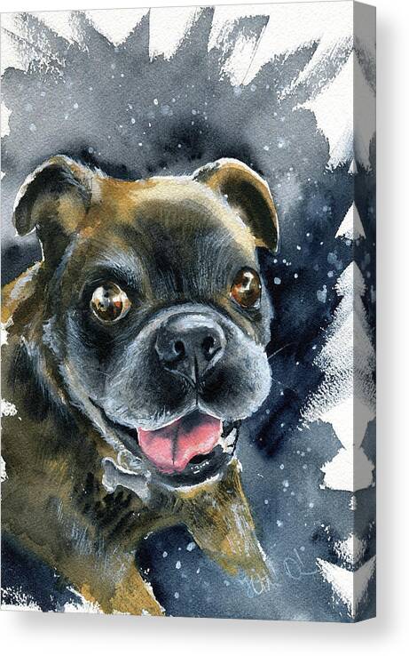 Dog Canvas Print featuring the painting Rusty Dog Painting by Dora Hathazi Mendes