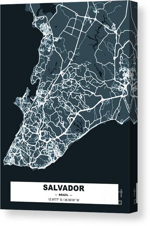 City Canvas Print featuring the digital art Salvador Brazil by Bo Kev