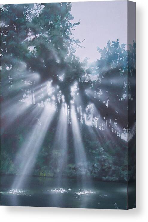 Trees Canvas Print featuring the painting San Francisco Morning by Philip Fleischer