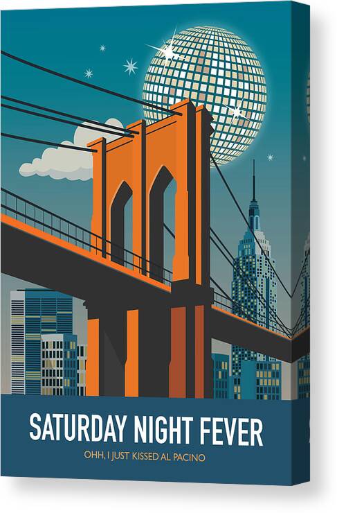 Movie Poster Canvas Print featuring the digital art Saturday Night Fever - Alternative Movie Poster by Movie Poster Boy