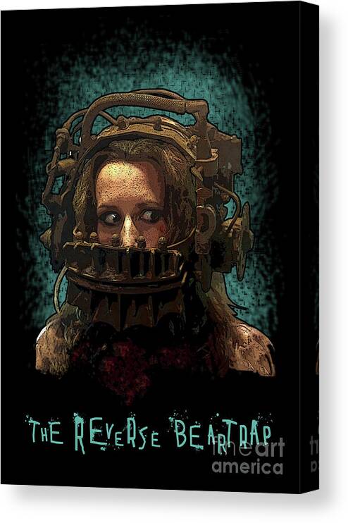 Movie Poster Canvas Print featuring the digital art SAW - The Reverse Beartrap by Bo Kev