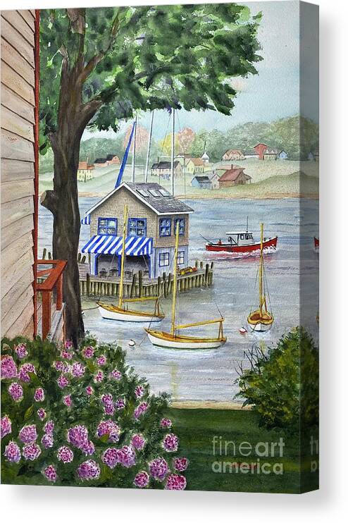Long Island Canvas Print featuring the painting Shelter Island Harbor by Joseph Burger