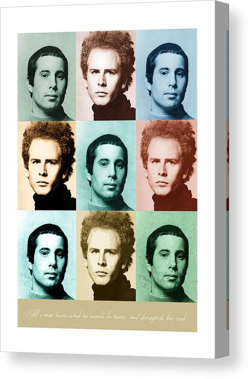 Simon & Garfunkel Canvas Print featuring the digital art Simon and Garfunkel - Music Heroes Series by Movie Poster Boy