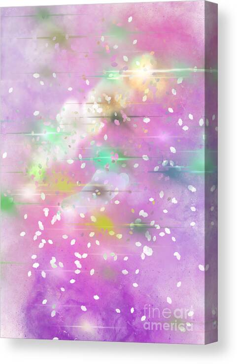 Pink Sky Canvas Print featuring the digital art Snowy Pink Sky #1 by Zotshee Zotshee
