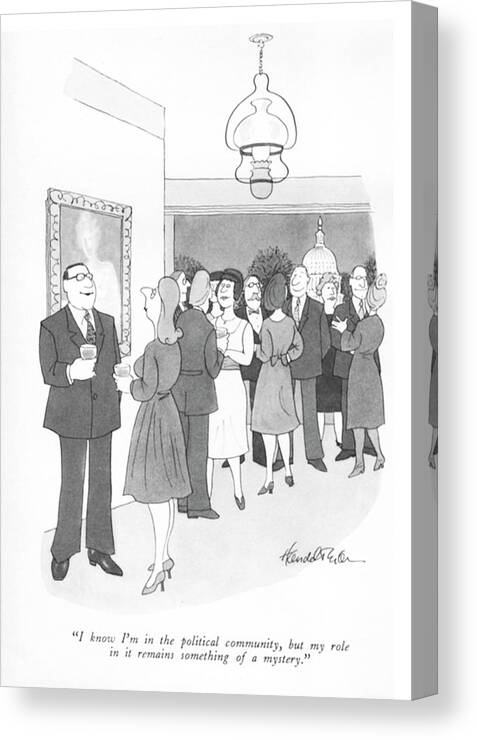 i Know I'm In The Political Community Canvas Print featuring the drawing Something Of A Mystery by JB Handelsman