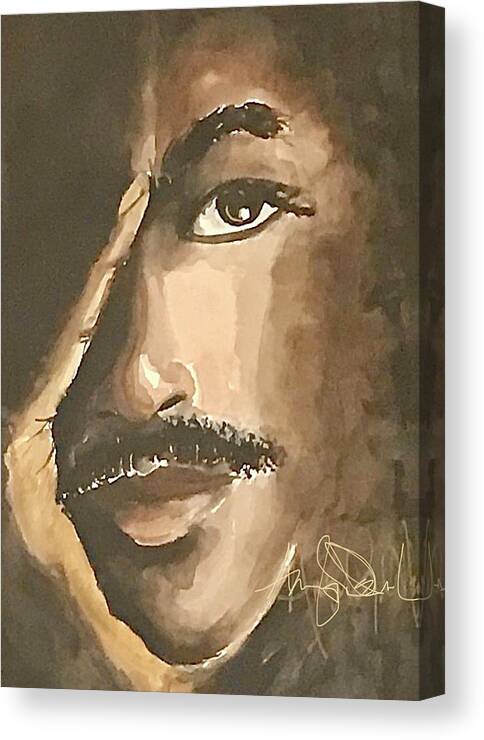  Canvas Print featuring the painting Soul of a Man by Angie ONeal