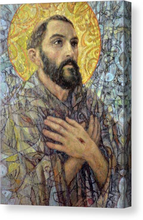 Saint Canvas Print featuring the painting St. Francis of Assisi by Cameron Smith