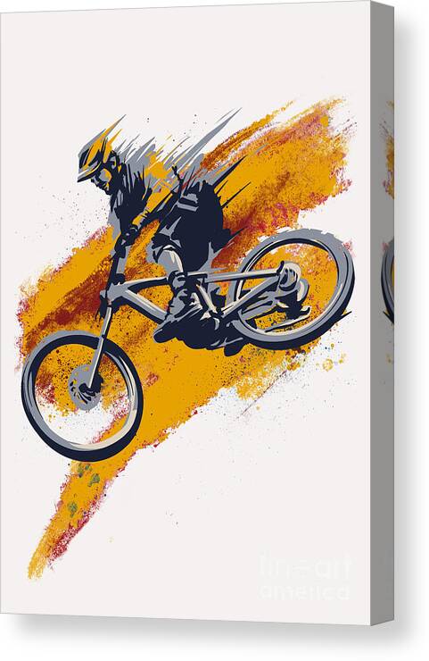 Mountain Bike Art Canvas Print featuring the painting Stay Wild Mtb by Sassan Filsoof