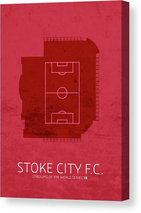 Stoke City Canvas Print featuring the mixed media Stoke City Sports Stadium Minimalist Football Soccer Series by Design Turnpike