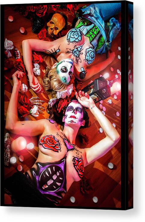 Cosplay Canvas Print featuring the photograph Sugar Skulls #1 by Christopher W Weeks