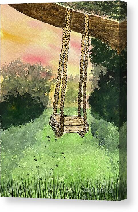 Swing Canvas Print featuring the mixed media Swing by Lisa Neuman