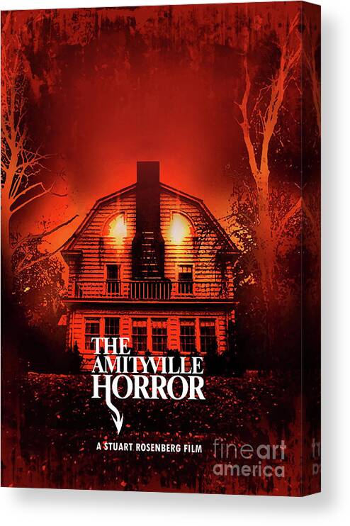 Movie Poster Canvas Print featuring the digital art The Amityville Horror by Bo Kev