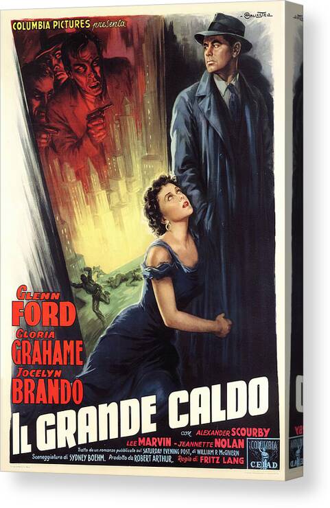 Anselmo Canvas Print featuring the mixed media ''The Big Heat'', 1953 - art by Anselmo Ballester by Movie World Posters