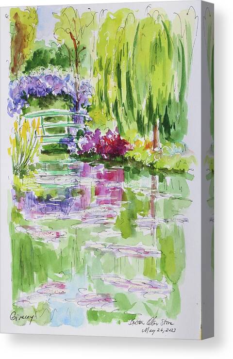 Monet Canvas Print featuring the painting The Bridge At Giverny by Kristen Olson Stone
