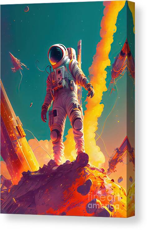 Victory Canvas Print featuring the painting The End by N Akkash
