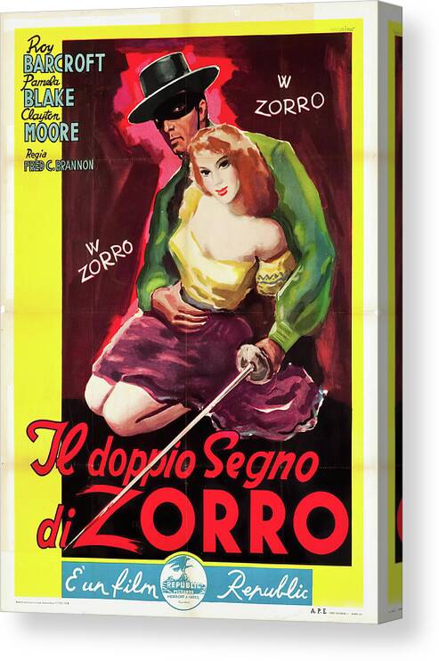 Synopsis Canvas Print featuring the mixed media ''The Ghost of Zorro'', 1949 by Movie World Posters