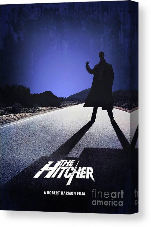 Movie Poster Canvas Print featuring the digital art The Hitcher by Bo Kev