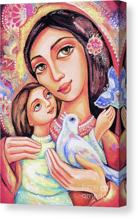 Mother And Child Canvas Print featuring the painting The Miracle of Love by Eva Campbell