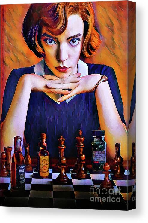 The Queen's Gambit Canvas Print featuring the digital art The Queen's Gambit - 1 by Bo Kev