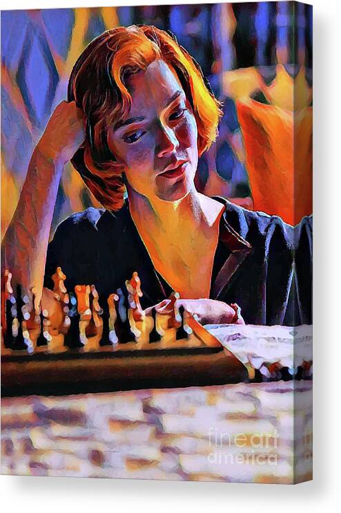 The Queen's Gambit Canvas Print featuring the digital art The Queen's Gambit - 6 by Bo Kev